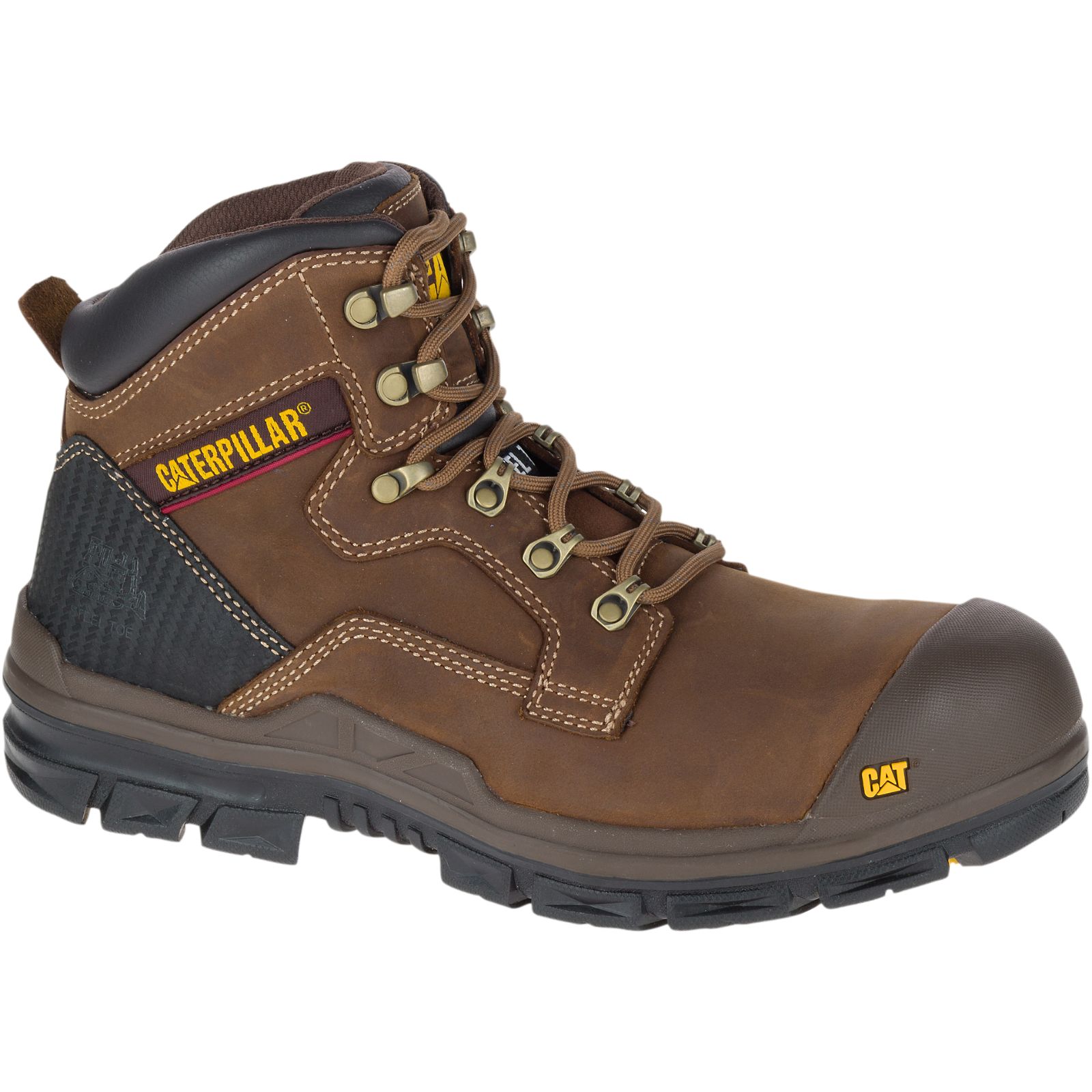 Caterpillar Boots South Africa - Cat Men's Bearing S3 Water Resistant Hro Src Steel Toe Work Boots Brown SX1674903